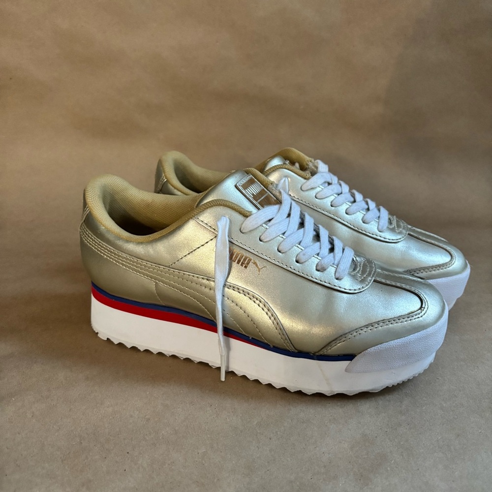 Puma Roma Amor Mixmetal Platform Women's Metallic Gold Sneakers